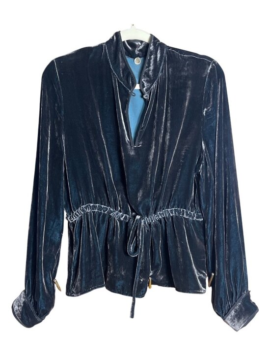 Margret O'leary Tops - Whimsigoth Dark Feminine Top Witchy Silk Velvet Margret Oleary Luxury Layer Wm M